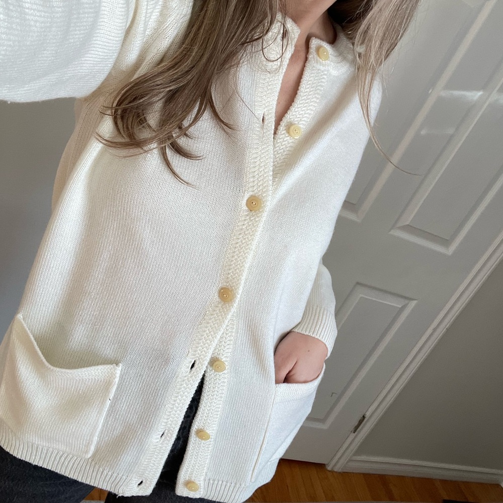 Vintage Tradition Cream Knit Cardigan Sweater